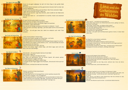 Kamishibai – „Lina und das Geheimnis des Waldes“ | Digitale Erzählkarten zum Entdecken der Waldtiere✨