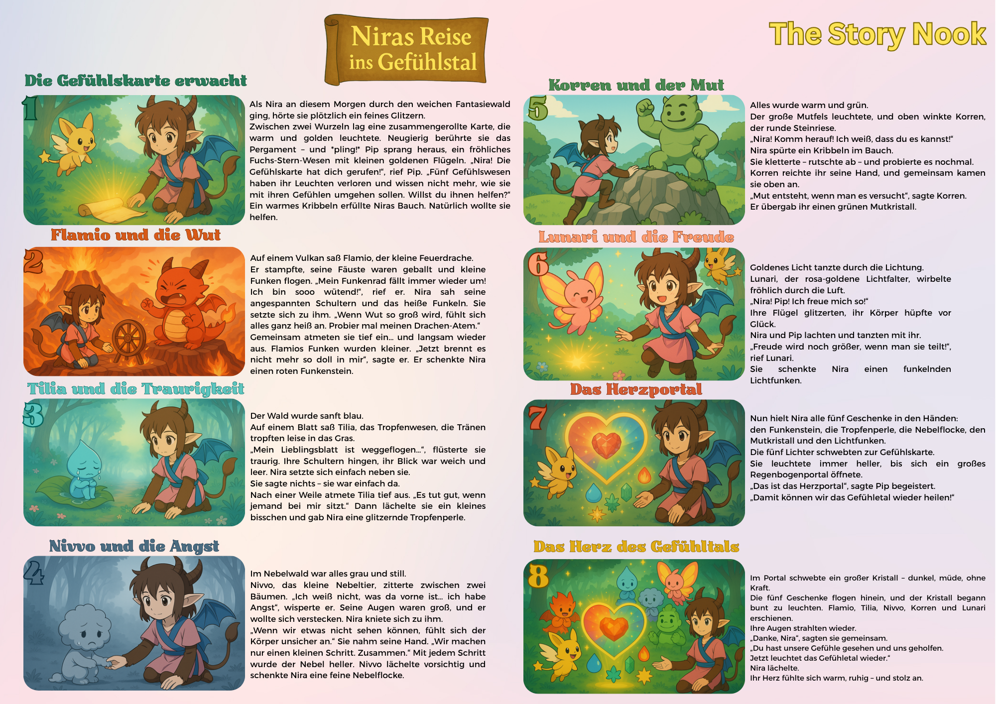 Niras Reise ins Gefühlstal | Digitale Erzählkarten über Gefühle, Mut und innere Stärke