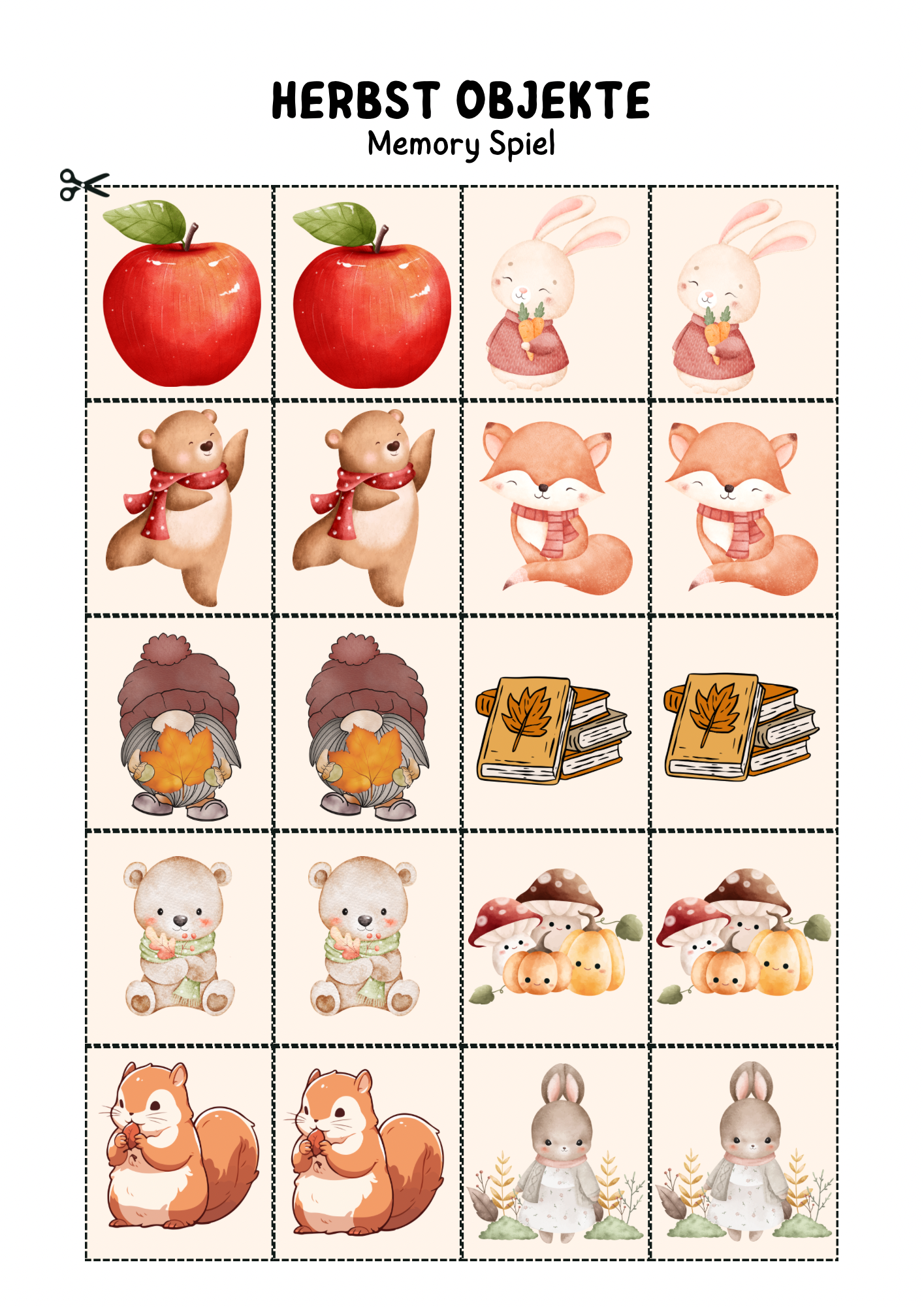 Herbstliches Memory-Spiel für Kinder🍁