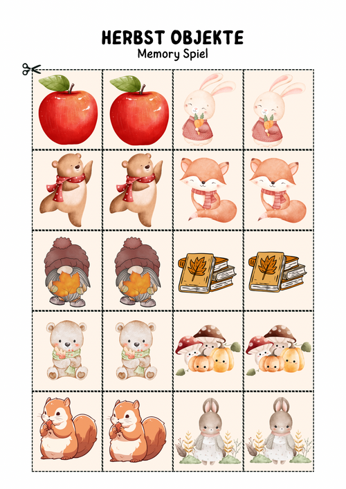 Herbstliches Memory-Spiel für Kinder🍁